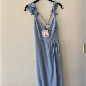 Girly simple pale blue butterfly strap dress